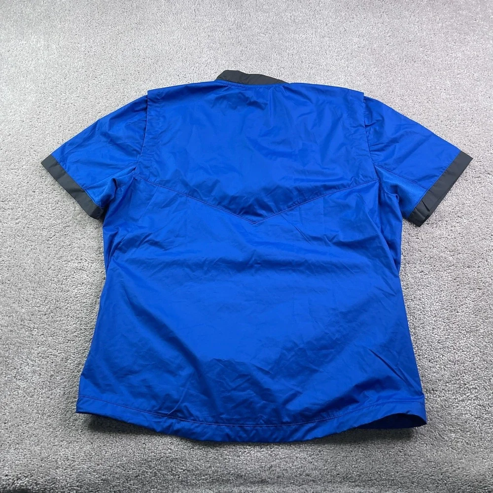 Nike Cage Jacket Womens Medium‎ Blue Softball Windbreaker Windshirt Short Sleeve